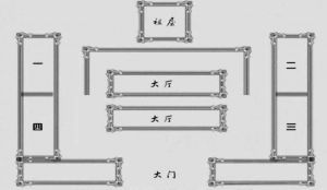 图2-5 潘氏宗族“四门归厅”样式的祖屋