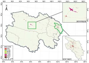 图11 2010年青海省城镇用地空间分布示意