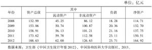 表17 2008～2012年资产负债情况