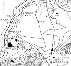 图2-2 滇池地区石寨山遗址分布