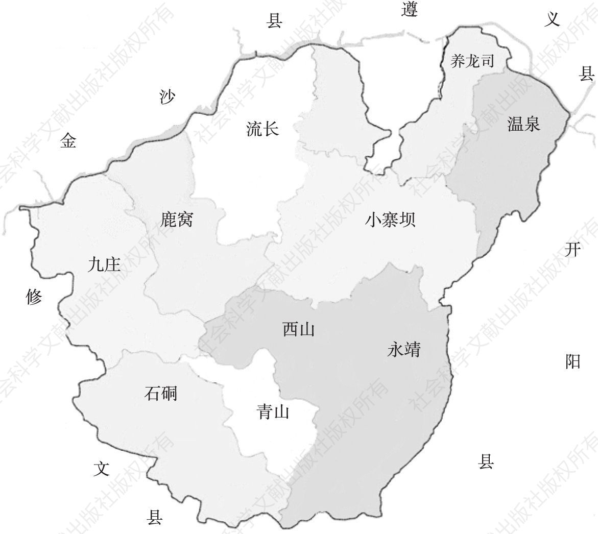 图1 息烽县行政规划示意