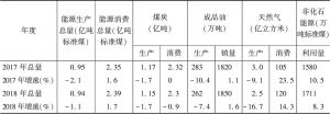 表1 2018年河南省能源发展预测