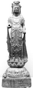 图8 观音立像 石雕 隋代 美国明尼阿波利斯艺术中心藏