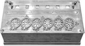 图6-7 帕斯卡研制的第一台钟表齿轮式机械计算机