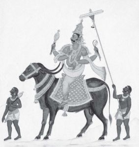 图4 大英博物馆藏的一幅创作于19世纪印度的阎摩主题彩绘