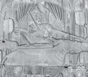 图5 吴哥寺浮雕回廊南面西侧的“阎摩的审判”主题浮雕局部，李颖摄