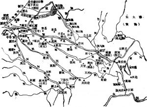 图3 金元至明嘉靖后期黄河南徙入淮漫流形成的几条主要泛道
