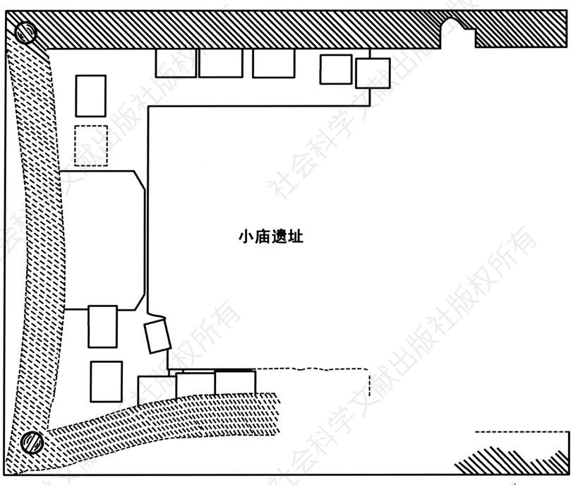 图3-27 额济纳旗小庙遗址平面示意图