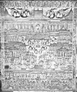 图3-31 榆林窟第3窟南壁中间观无量寿经变（局部）寺院建筑群