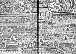 图3-34 文殊山石窟万佛洞东壁（右壁）《弥勒经变》（局部）