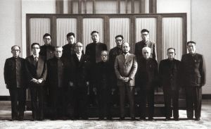 1982 年，赵朴初会见日本立正佼成会会长庭野日敬先生一行。