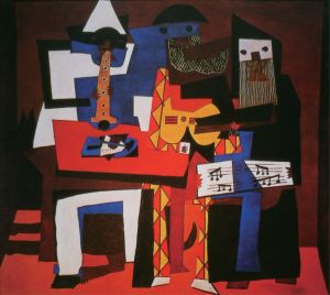 图2-15 毕加索《三乐师》，1921，现藏于纽约现代艺术博物馆