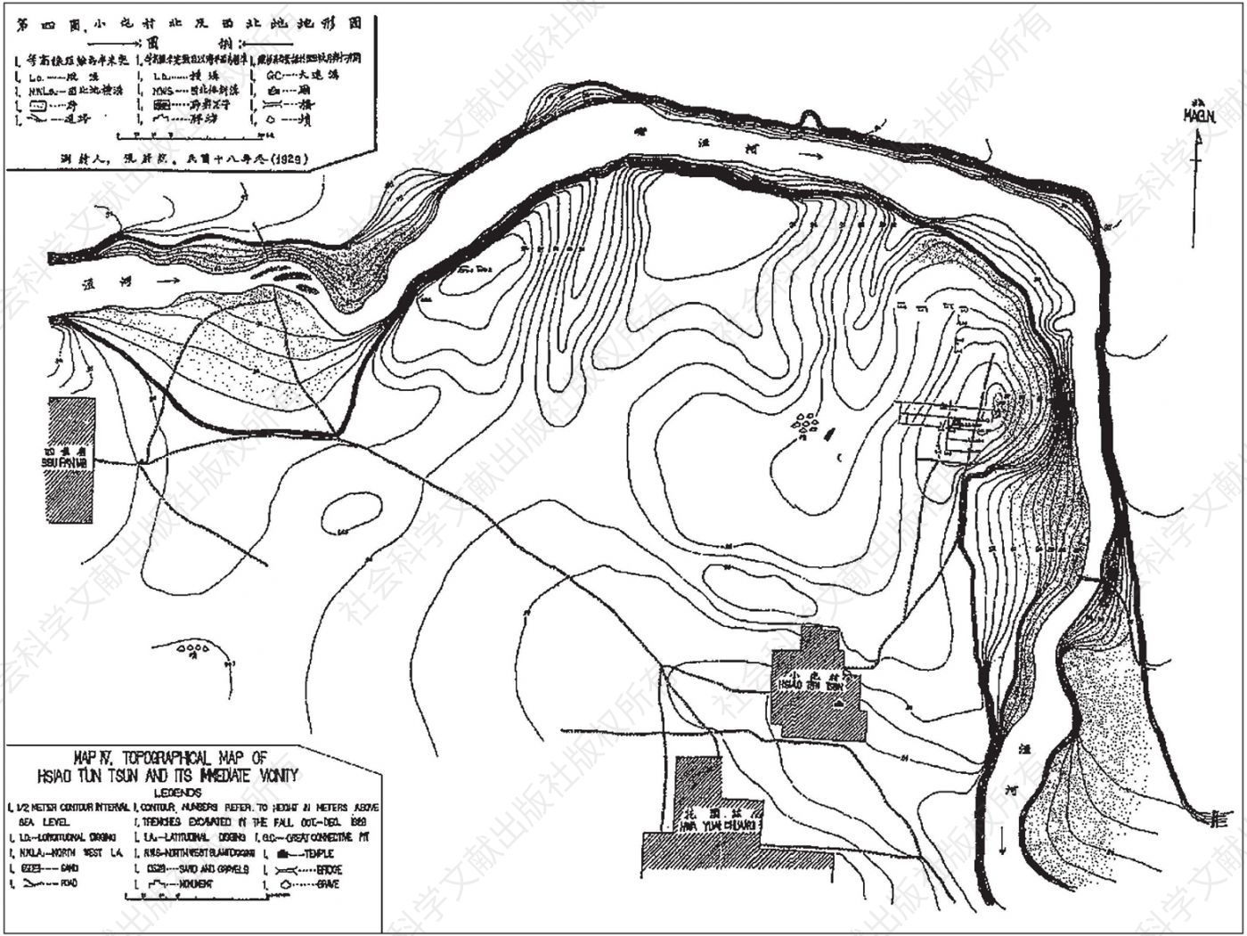 1929年，李济委托张蔚然测绘的地形图只限于小屯村附近。1931年，发掘团已经提出“兼及四境”的考古思想