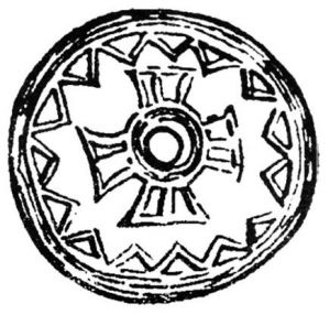 图1-9 河姆渡遗址出土陶器中的“十”字符号
