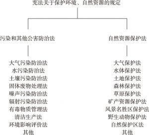 图1 中国环境保护法（狭义环境法）示意图