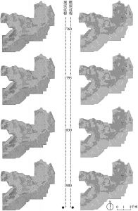 图6.12 聚落结构发展的现实过程和模拟过程的分时比较（节选）