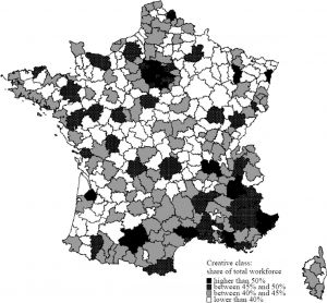 图4 2006年法国创意阶层从业人员比例