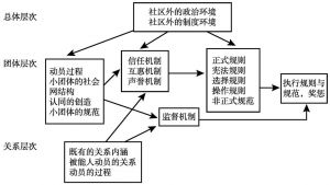 图1 自组织治理运作机制（过程）的理论架构图