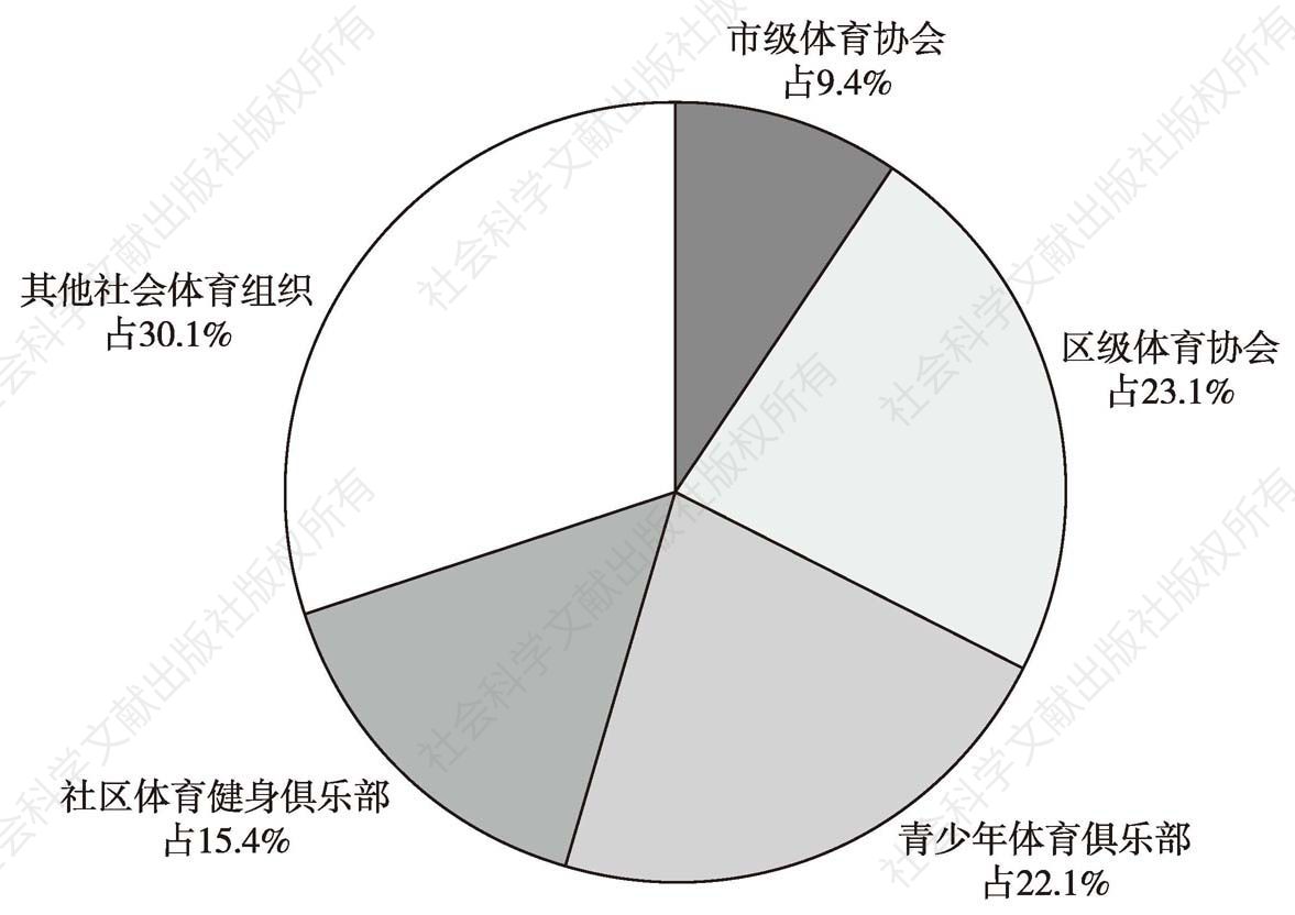 图12 上海市体育社会组织类型构成比例