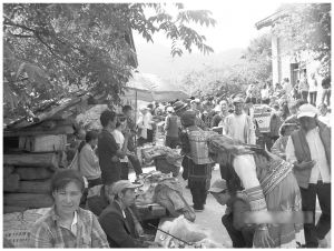图4-8 哈巴村集市一角（笔者拍摄于2009年7月）