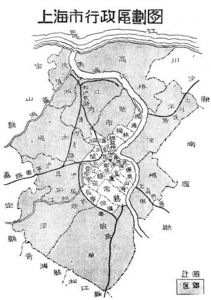 图1-10 1950年上海市行政区划示意图