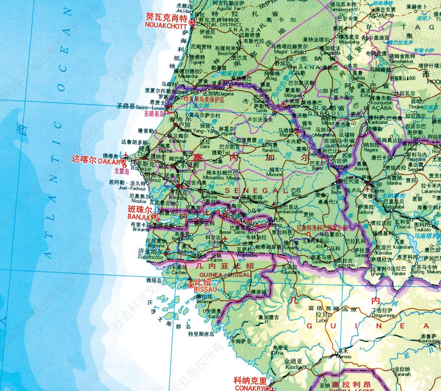 塞内加尔行政区划图