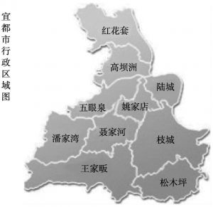 图1-3 枝城镇的地理位置