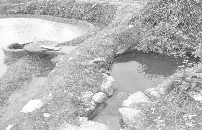 图2-6 彭家冲聚落的公共水井与私人水井