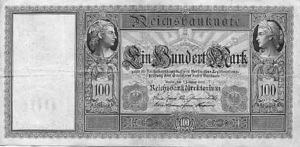 图6-2 Reichsbank于1908年发行的面值100金马克的纸币