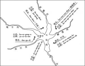图5-1 硗碛的神山和山神分布