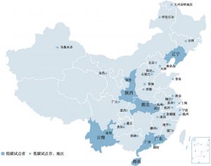 图2-1 中国低碳试点分布