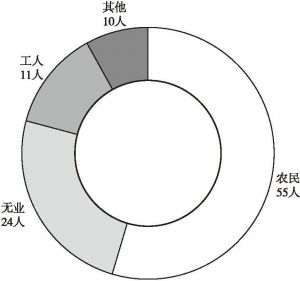 图3 2010～2015年渝北法院审结的性侵者职业情况