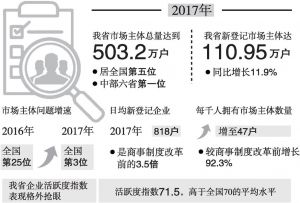 图1 2017年河南省市场主体情况