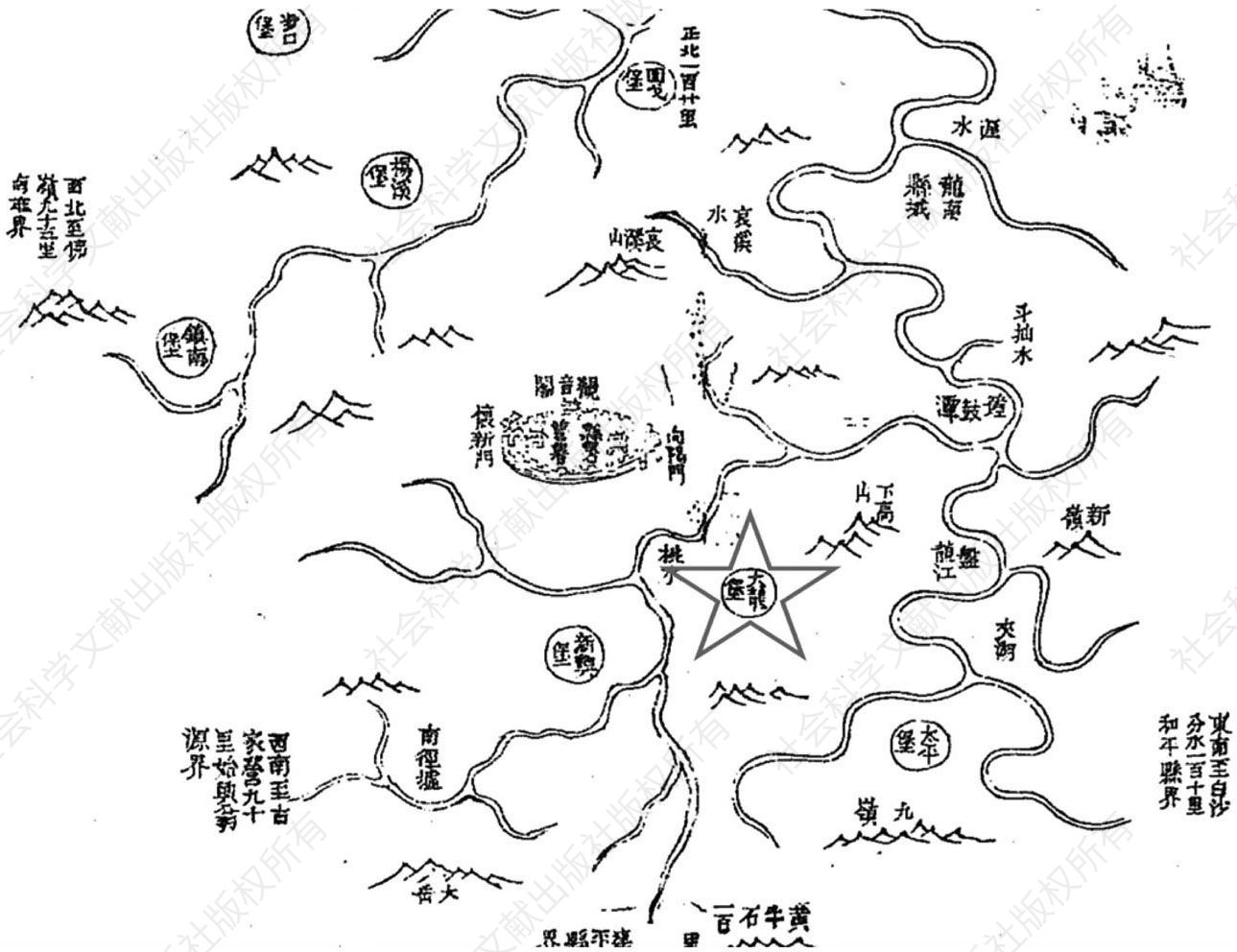 图1-4 清道光二十八年（1848）观音阁分防区区域图