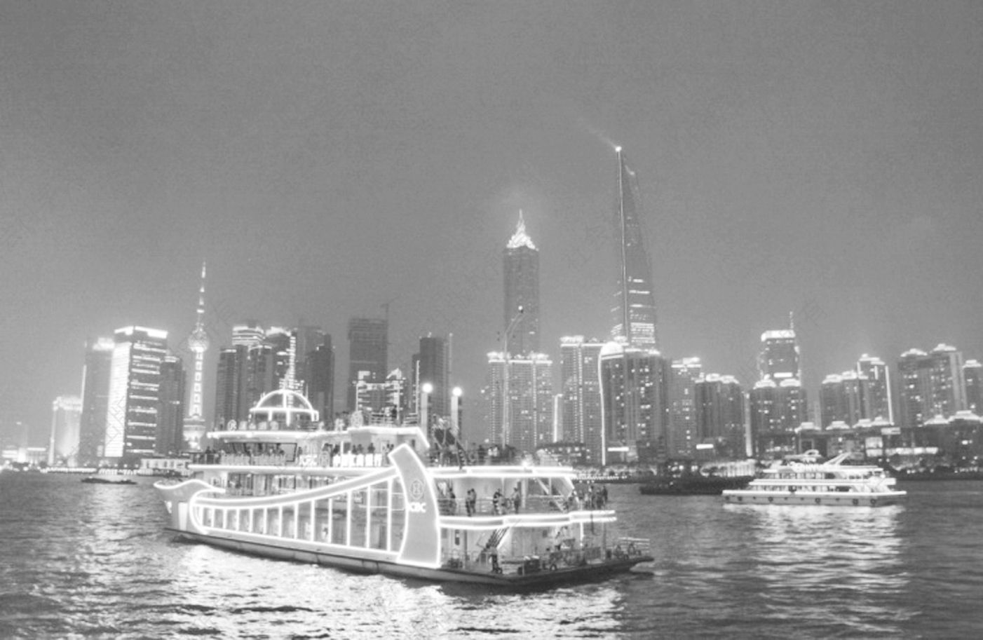 图5 上海浦东新区天际线的夜景（作者摄）