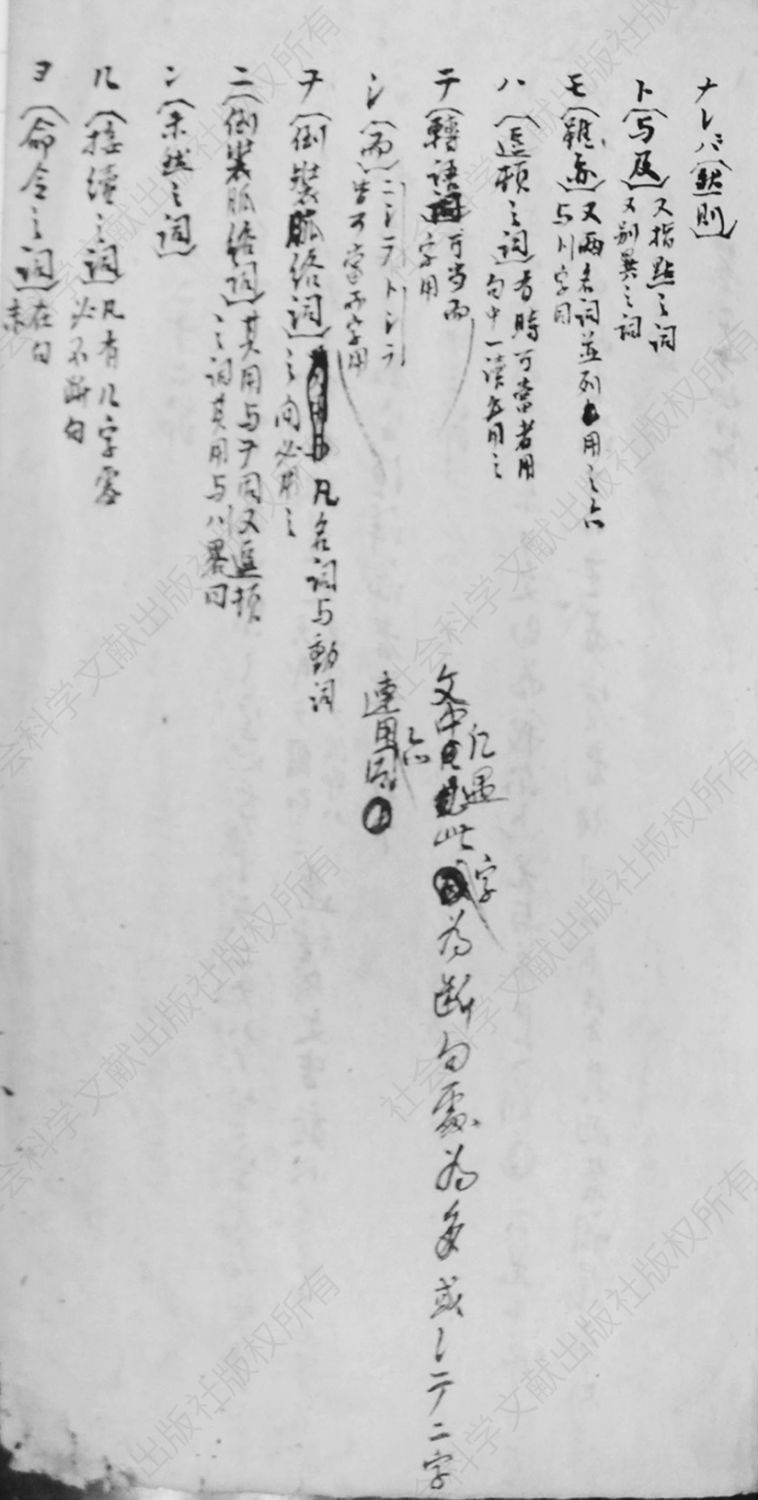 图7-1 南京图书馆藏《和文汉读法》手抄本