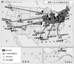 图7-1 美国工业分布地区的变化