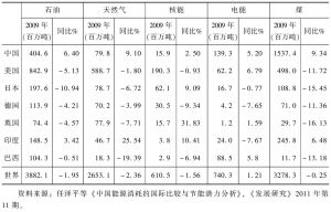 表1-4 中国能源消耗国际比较