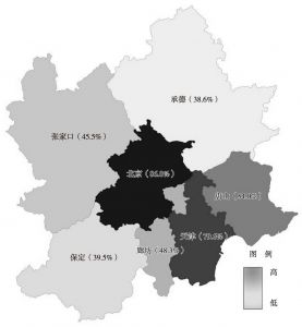 图3 首都经济圈城镇化水平空间分异分析