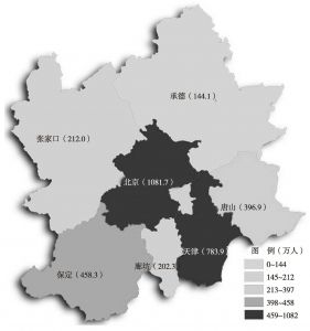 图4 首都经济圈城镇人口空间分异分析