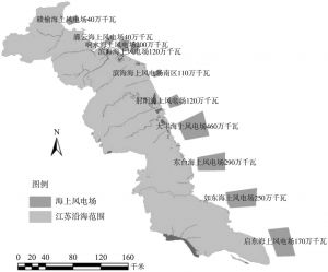 图3 江苏海上百万千瓦级风电场基地分布