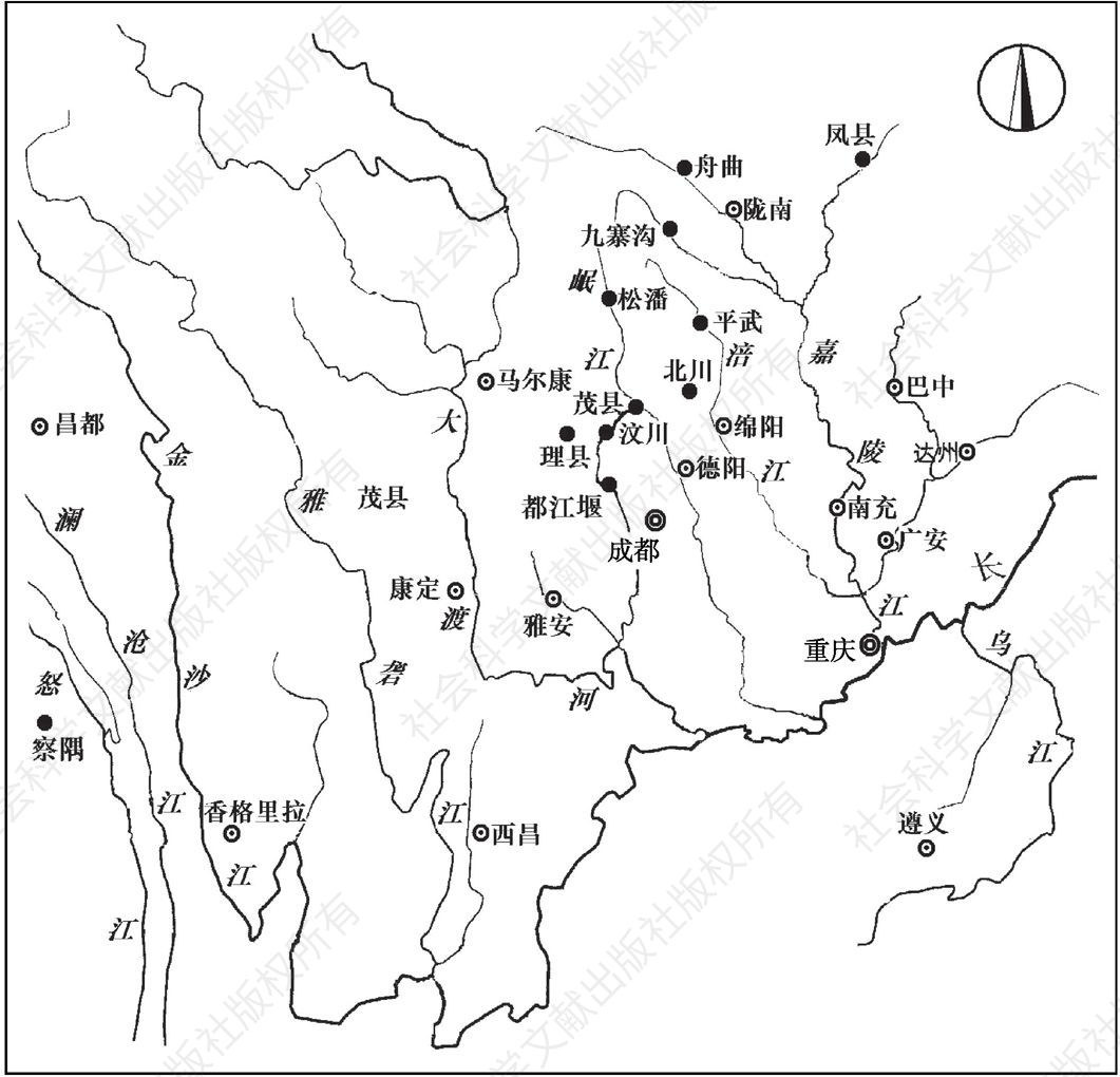 图1 藏羌彝走廊河流简图（张曦作）