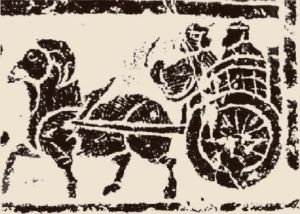 图9 汉画像石中的羊车