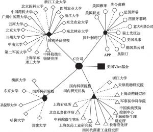图3-7 C公司外部知识网络（2001～2009年）
