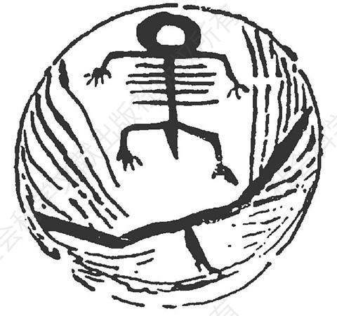 图2-4 半山类型彩陶盆内的骨骼式人像