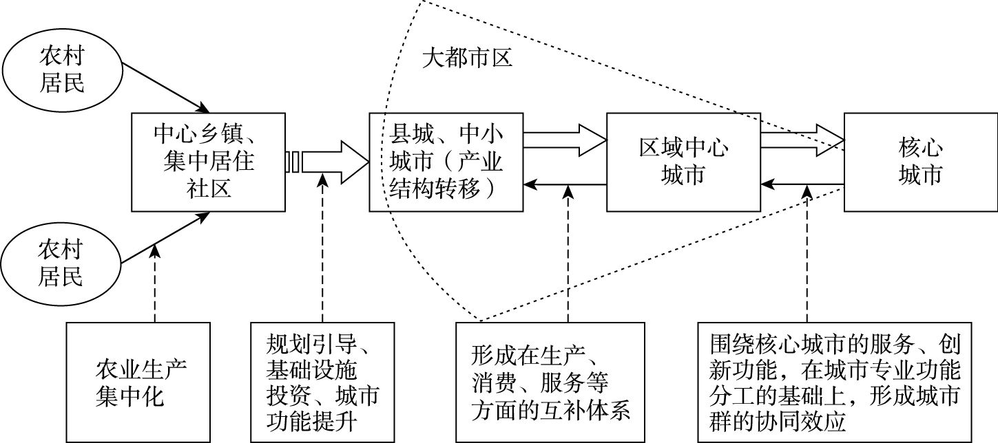 图1 以中心城市为核心的城市群分工体系